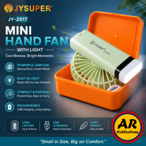 JYSUPER JY-2517 Rechargeable Mini Foldable Hand Fan with LED light