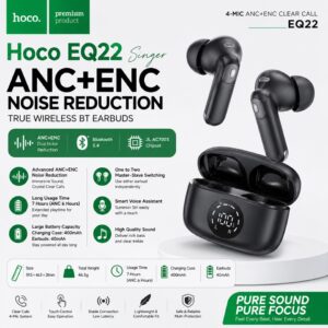 Hoco EQ22 Singer True Wireless ANC+ENC Noise Reduction BT Earbuds