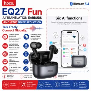 EQ27 Fun AI Translation Earbuds | ANC+ENC Noise Reduction