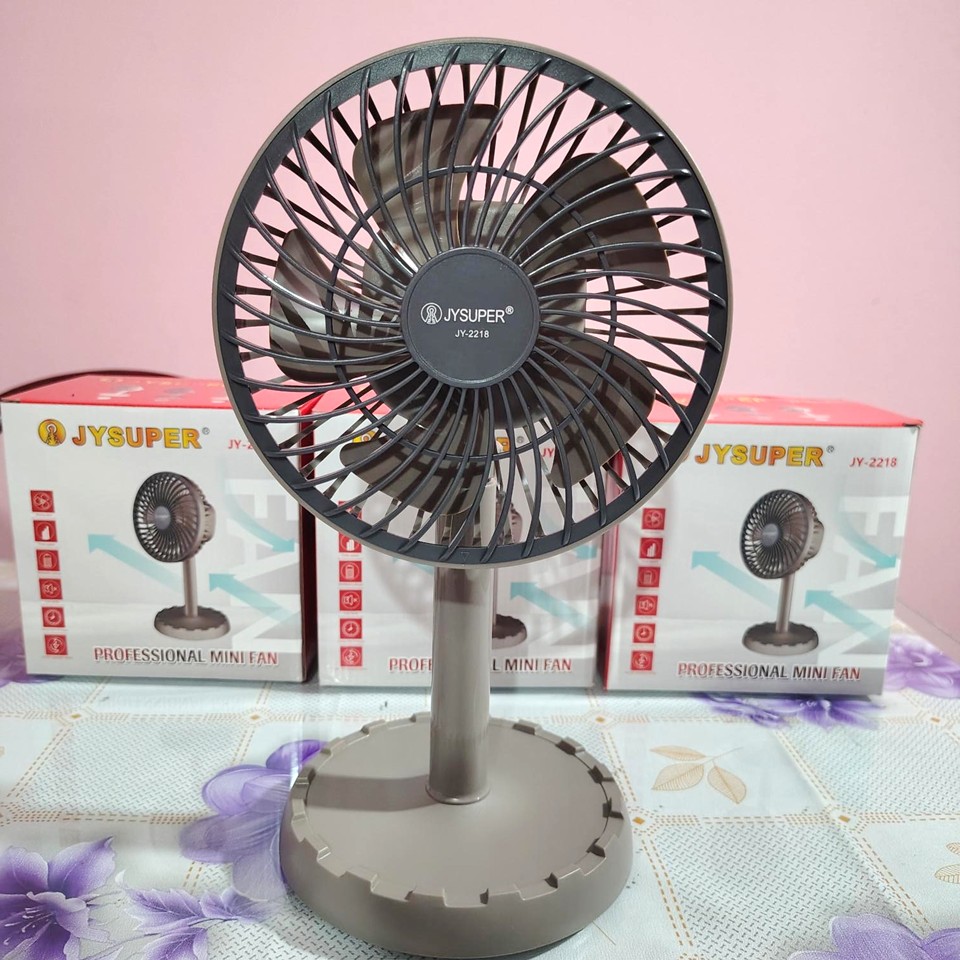 JYSUPER JY-2218 Rechargeable Fan- Gray