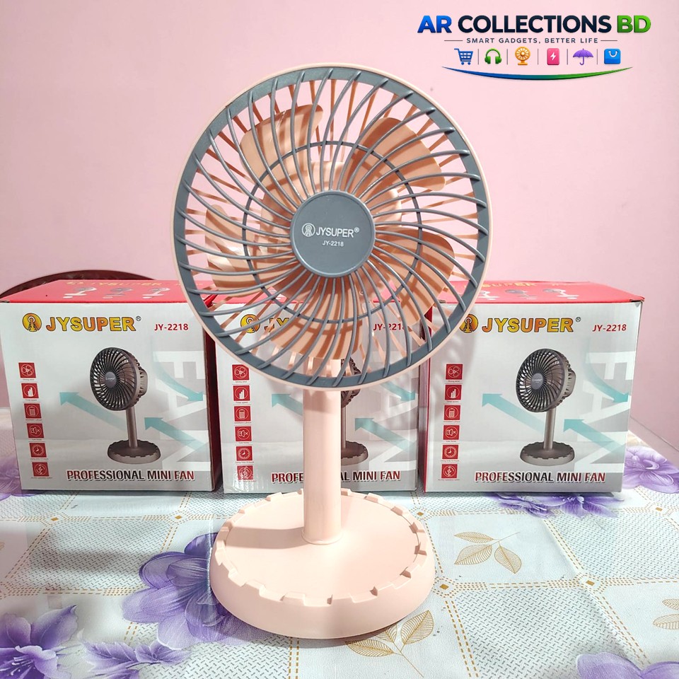 JYSUPER JY-2218 Rechargeable Fan- Pink