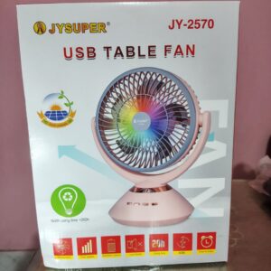 JY Super JY-2570 Rechargeable Fan - Pink
