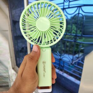 JY-2517 Rechargeable Mini Foldable Hand Fan with LED light- Light Green Color