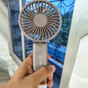JY-2517 Rechargeable Mini Foldable Hand Fan with LED light- Gray Color